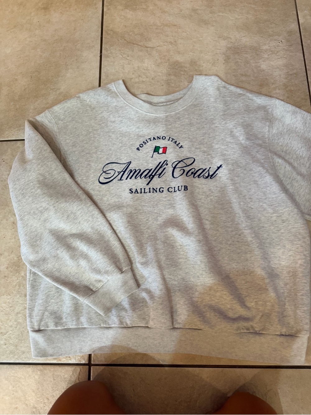 Amalfi Coast Sailing Club Crewneck Sweatshirt - Light Gray